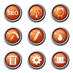 SEO Internet Sign Orange Vector Button Icon Design Set 8 N2