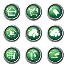 SEO Internet Sign Green Vector Button Icon Design Set 7 N4