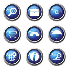 SEO Internet Sign Blue Vector Button Icon Design Set 10 N3