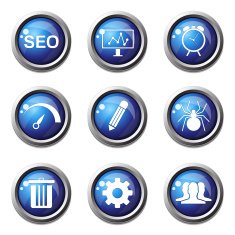 SEO Internet Sign Blue Vector Button Icon Design Set 8 N4