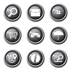 SEO Internet Sign Black Vector Button Icon Design Set 10 N3
