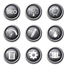 SEO Internet Sign Black Vector Button Icon Design Set 8 N3