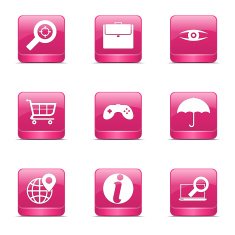 SEO Internet Sign Square Vector Pink Icon Design Set 10 N2