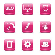 SEO Internet Sign Square Vector Pink Icon Design Set 8 N2