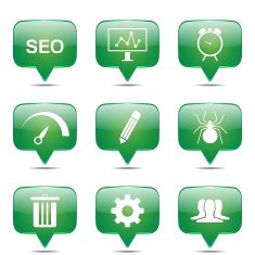 SEO Internet Sign Square Vector Green Icon Design Set 8 N2