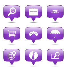 SEO Internet Sign Square Vector Violet Icon Design Set 10 N2