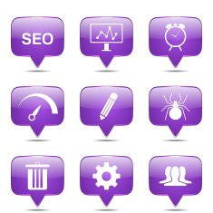 SEO Internet Sign Square Vector Violet Icon Design Set 8 N2