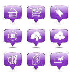 SEO Internet Sign Square Vector Violet Icon Design Set 7 N2