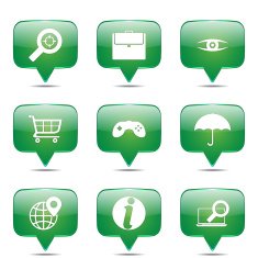 SEO Internet Sign Square Vector Green Icon Design Set 10 N2