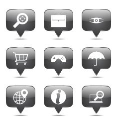 SEO Internet Sign Square Vector Black Icon Design Set 10 N2