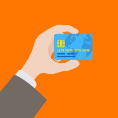 Hand holding the credit card