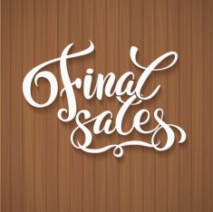 Final sales promotion calligraphical background Hand lettering Design Template Typography