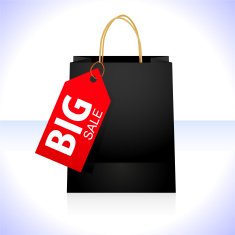 Single black shopping bag
