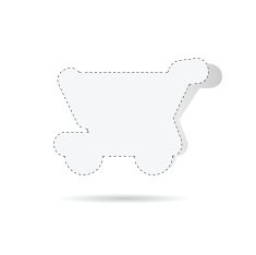 sticker of basket shop white vector