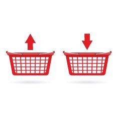 basket shop red vector