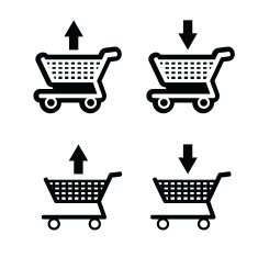 basket shop black vector