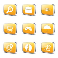 SEO Internet Sign Square Vector Yellow Icon Design Set 10 N3