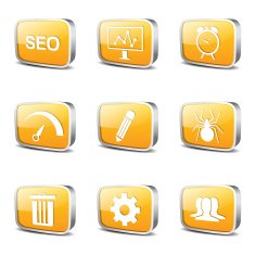 SEO Internet Sign Square Vector Yellow Icon Design Set 8 N3