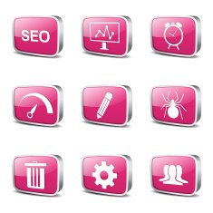 SEO Internet Sign Square Vector Pink Icon Design Set 8 N3