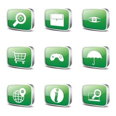 SEO Internet Sign Square Vector Green Icon Design Set 10 N3