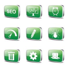 SEO Internet Sign Square Vector Green Icon Design Set 8 N3