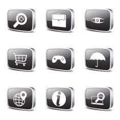 SEO Internet Sign Square Vector Black Icon Design Set 10 N3
