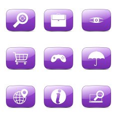 SEO Internet Sign Square Vector Violet Icon Design Set 10 N4