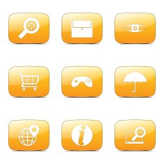 SEO Internet Sign Square Vector Yellow Icon Design Set 10 N4