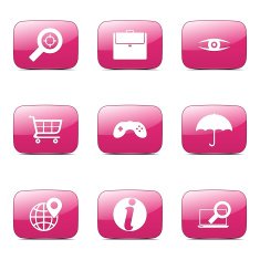 SEO Internet Sign Square Vector Pink Icon Design Set 10 N4