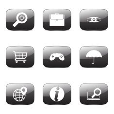 SEO Internet Sign Square Vector Black Icon Design Set 10 N4