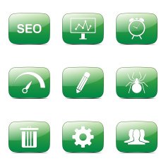 SEO Internet Sign Square Vector Green Icon Design Set 8 N4