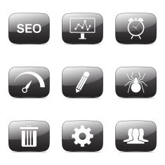SEO Internet Sign Square Vector Black Icon Design Set 8 N4