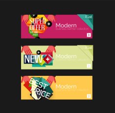 Set of banners with stickers labels and elements for sale N4