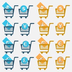 Shopping cart icon set N5