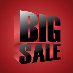 Big sale on red background concept