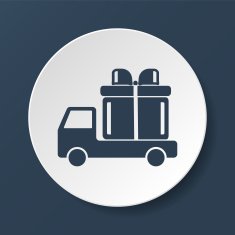 truck with a gift vector icon N3