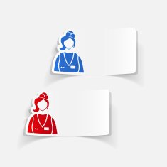 realistic design element saleswoman N9
