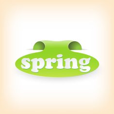 Realistic curved ribbon icon spring Vector illustration N2