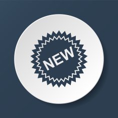 Flat New label icon vector illustration N5