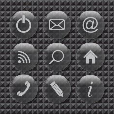 Set of shiny glass web buttons vector illustration N2