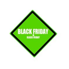 Black friday white stamp text on green background