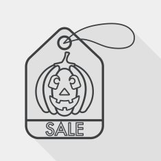 Halloween SALE flat icon with long shadow line