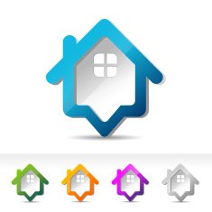 Vector Colorful house pointer Icon