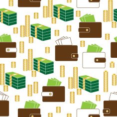 seamless money pattern on white background vector