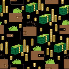 seamless money pattern on white background vector N2