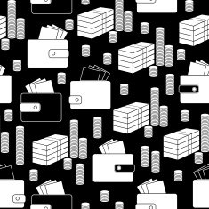 seamless money pattern on white background vector N3