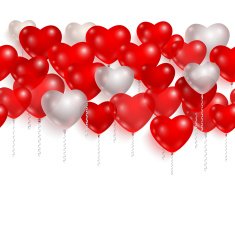 Red and white party balloons 02