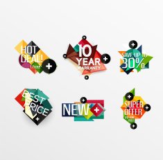 Set of labels stickers banners badges and elements for sale N16