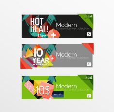 Set of banners with stickers labels and elements for sale N17