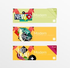 Set of banners with stickers labels and elements for sale N20
